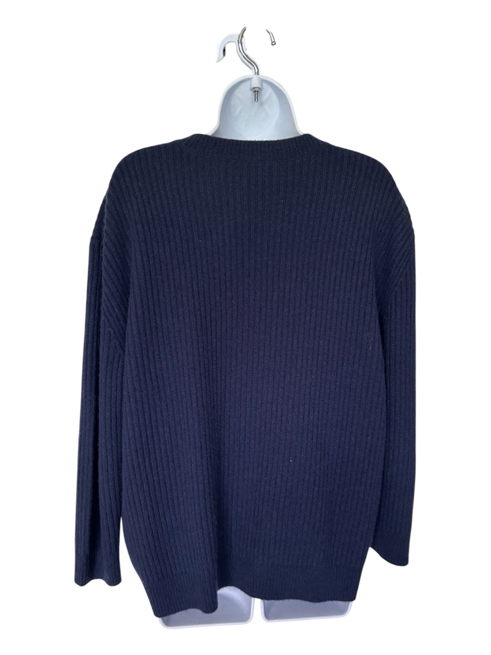 NakedCashmere Campbell Sweater Oxford Navy Ribbed Crew Neck $325. Excellent M - Picture 3 of 9